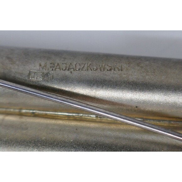 Marius Pajaczkowski Poland Sterling Silver 925 & Hematite Brooch Pin RARE - Picture 6 of 9